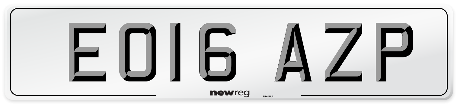 EO16 AZP Number Plate from New Reg